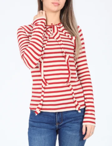 Bluza Zara, rosu/crem