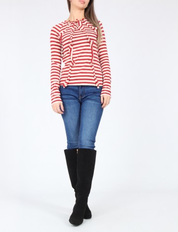 Bluza Zara, rosu/crem