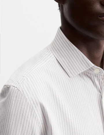 Camasa Zara, alb/gri