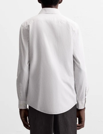 Camasa Zara, alb/gri