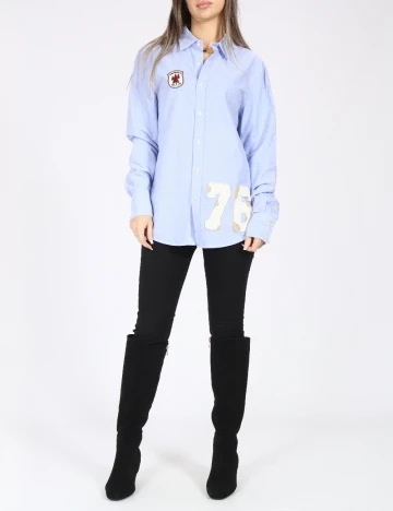 Camasa Bershka, albastru