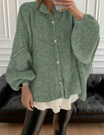 Cardigan Oversize SHEIN CURVE, verde