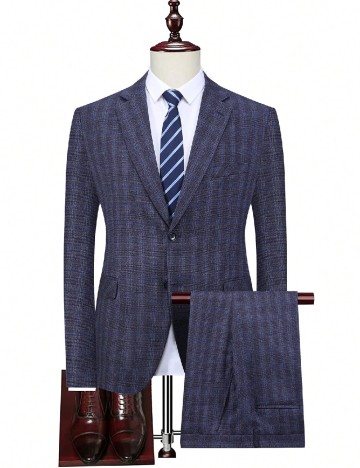 
						Costum SHEIN Plus Size Men, bleumarin