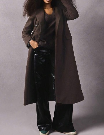 
						Palton oversize SHEIN, maro