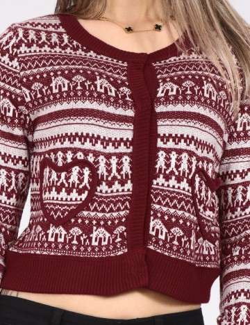 Cardigan Zara, rosu/alb