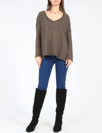 Bluza Zara, maro/negru