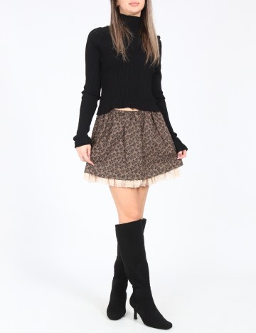 Fusta Zara, maro/negru