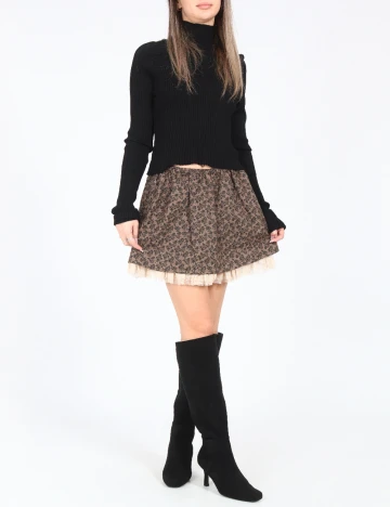 Fusta Zara, maro/negru