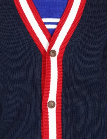 Cardigan Bershka, bleumarin/rosu