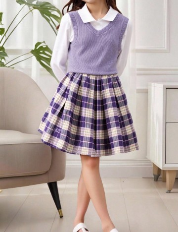 
						Compleu Shein Kids, mov/alb