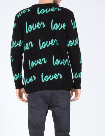 Pulover Pull&Bear, negru/verde