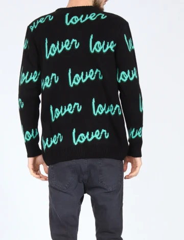 Pulover Pull&Bear, negru/verde