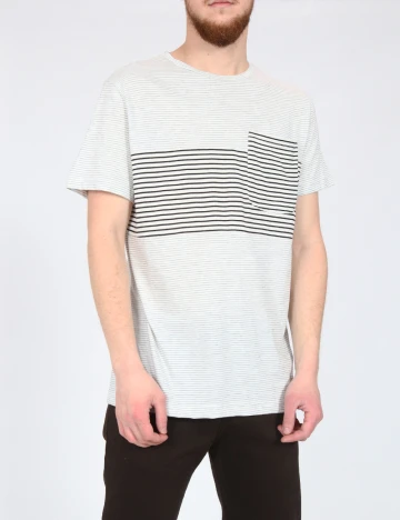 Tricou Pull&Bear, alb/negru