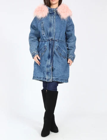 Geaca Bershka, albastru