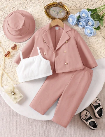 Compleu Shein Kids, roz pudra