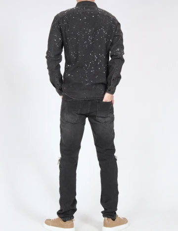 Camasa Pull&Bear, gri inchis