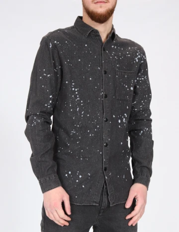 Camasa Pull&Bear, gri inchis