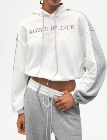 
						Hanorac SHEIN, alb/gri