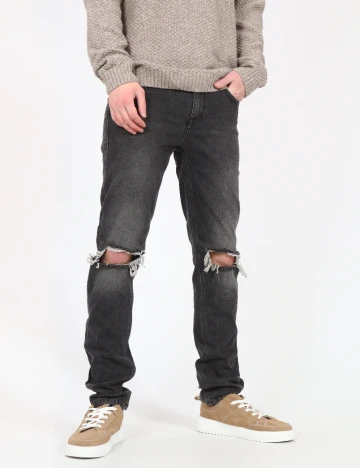 Blugi Pull&Bear, gri inchis