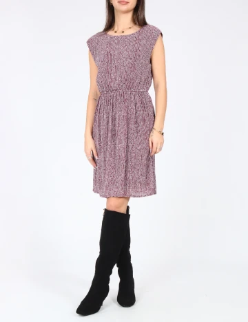 Rochie scurta Zara, visiniu/alb