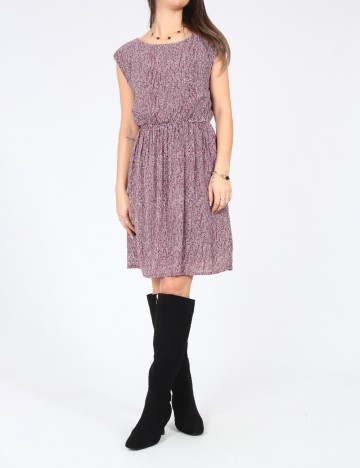 Rochie scurta Zara, visiniu/alb