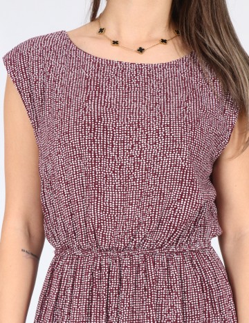 Rochie scurta Zara, visiniu/alb