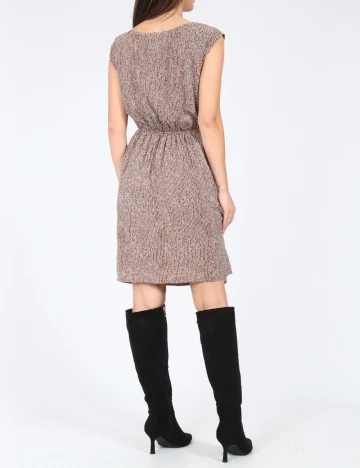 Rochie scurta Zara, maro/alb