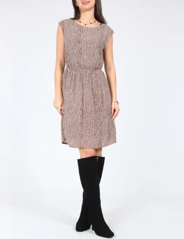 Rochie scurta Zara, maro/alb