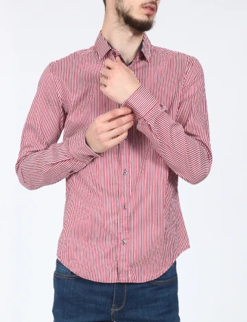 Camasa Zara, rosu/alb