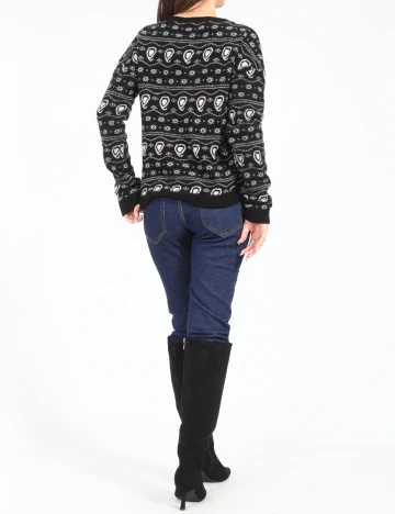 Pulover Zara, negru/alb