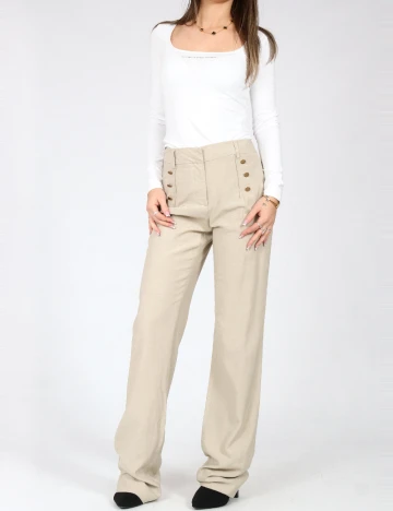 Pantaloni Zara, crem