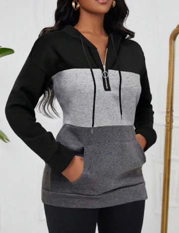 Hanorac SHEIN, negru/gri