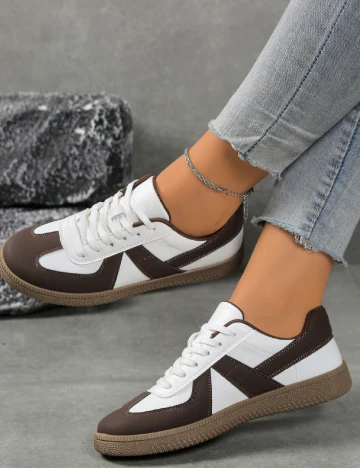 Adidasi SHEIN, alb/maro
