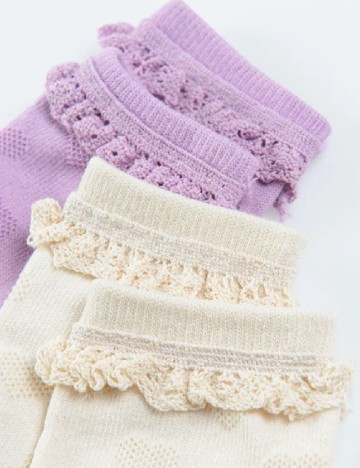 Set sosete 2 perechi Cool Club, mov/crem