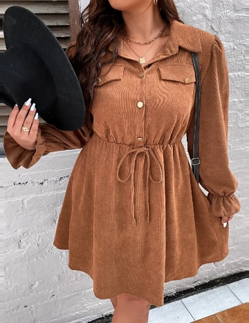 Rochie scurta SHEIN CURVE, maro