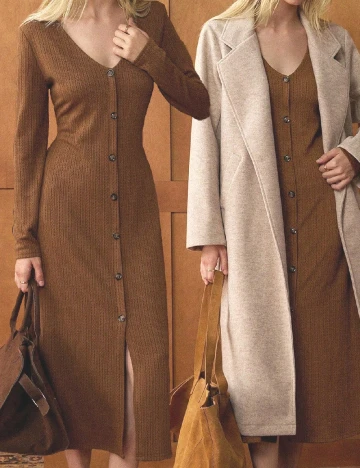 Rochie medie SHEIN, maro