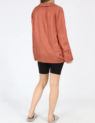 Bluza de pijama Oysho, caramiziu