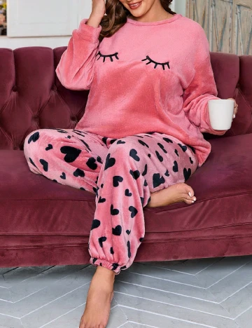 Pijama SHEIN CURVE, roz