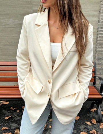 
						Sacou Oversize SHEIN, crem