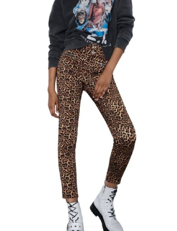 
						Pantaloni Zara, animal print