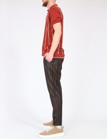 Pantaloni Zara, negru/maro