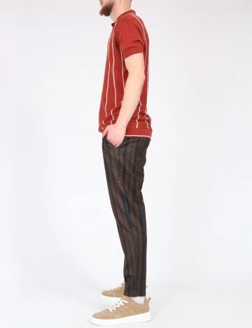 Pantaloni Zara, negru/maro