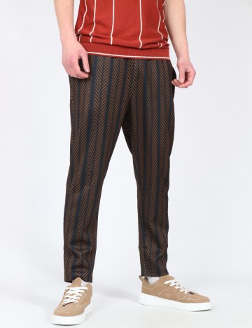 Pantaloni Zara, negru/maro