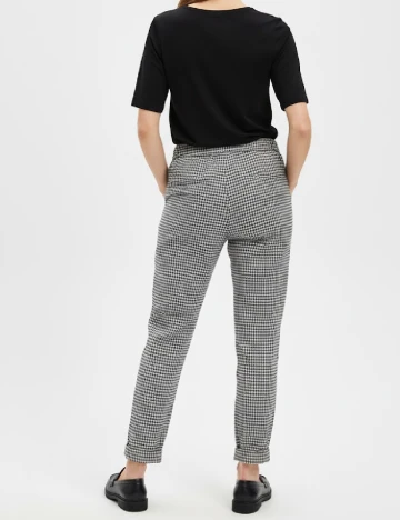 Pantaloni Pull&Bear, alb/negru