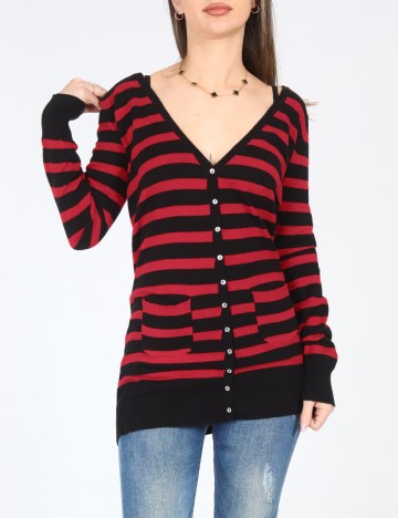 Cardigan Zara, rosu/negru