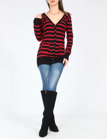 Cardigan Zara, rosu/negru