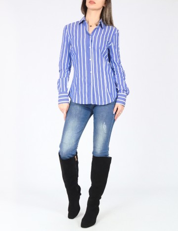 Camasa Zara, alb/albastru