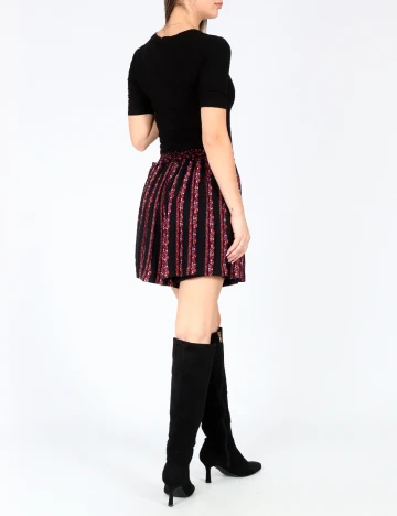 Pantaloni scurti Zara, negru/ floral print