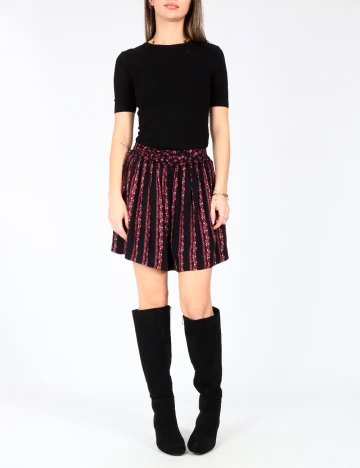 Pantaloni scurti Zara, negru/ floral print