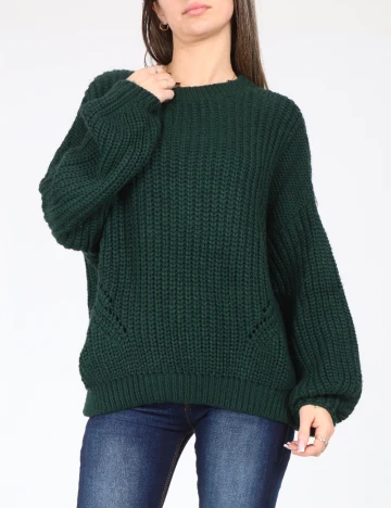 Pulover Oversize Pull&Bear, verde